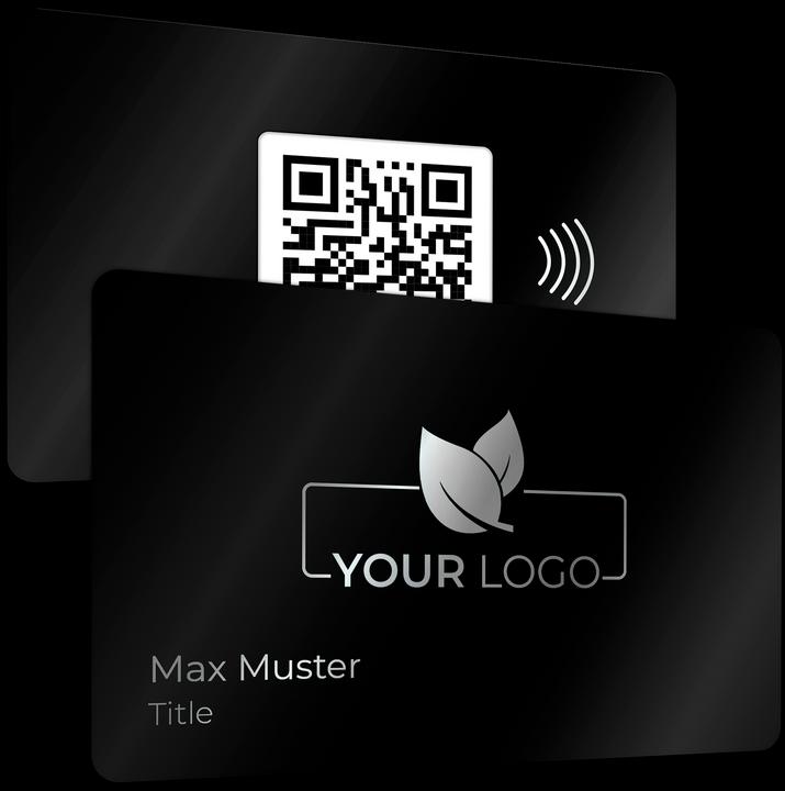 Immagine prodotto wazzl Biglietto da visita personalizzabile in metallo antracite (Laser) - Biglietto da visita digitale NFC