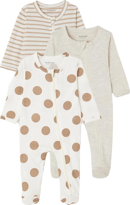 Vertbaudet 3er-Pack Baby Strampler mit Reissverschluss BASICS