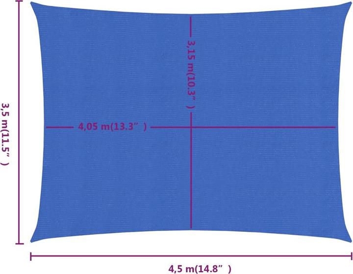 Actual product image VidaXL Sonnensegel 160 g/m² Rechteckig HDPE (3.5 x 4.5 m)