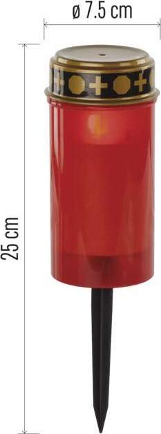 Immagine prodotto Emos Lampada da tomba a LED con picchetto a terra, 25 cm, 2x AA, da esterno/interno, vintage (1 x)