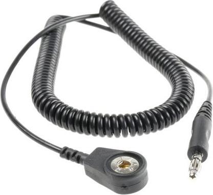 Actual product image Rs Pro 4mm Stud Banana Plug ESD Grounding Cord 2m (Static protection)