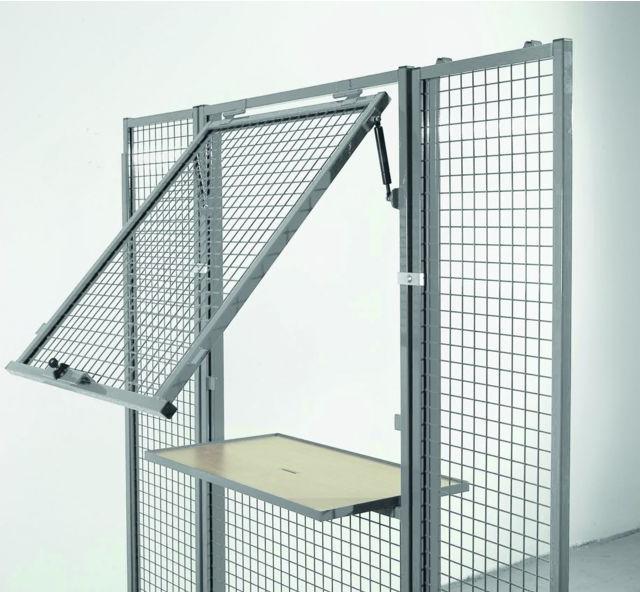 Actual product image Dispensing unit with lockable storage shelf, acrylic/sheet metal, height 2200 mm