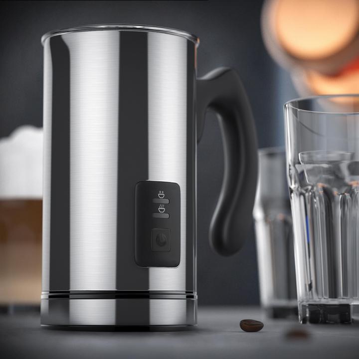 Immagine prodotto Arendo Montalatte, 500 W, montalatte automatico in acciaio inox - MILKSKY Silver (24 cl)