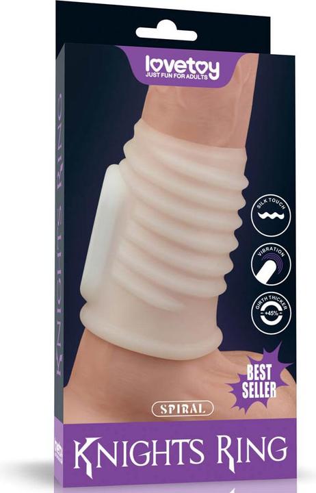 Lovetoy Vibrating Knight Spiral Ring (White) I