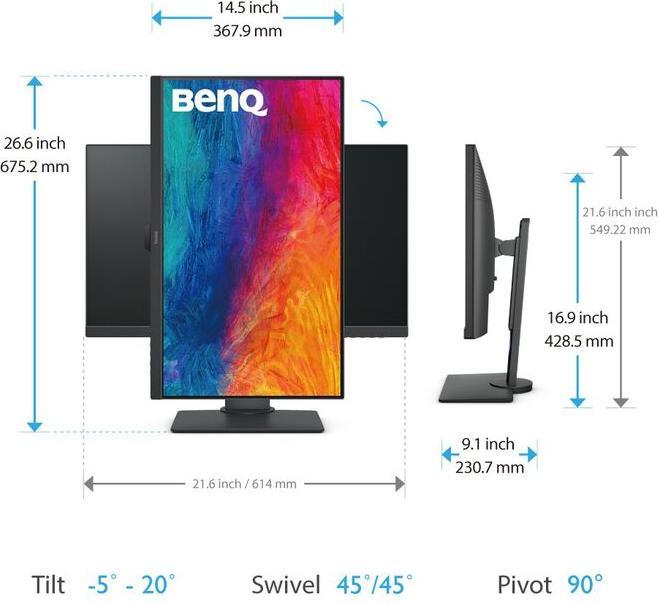 Actual product image BenQ PD2705Q (2560 x 1440 pixels, 27")