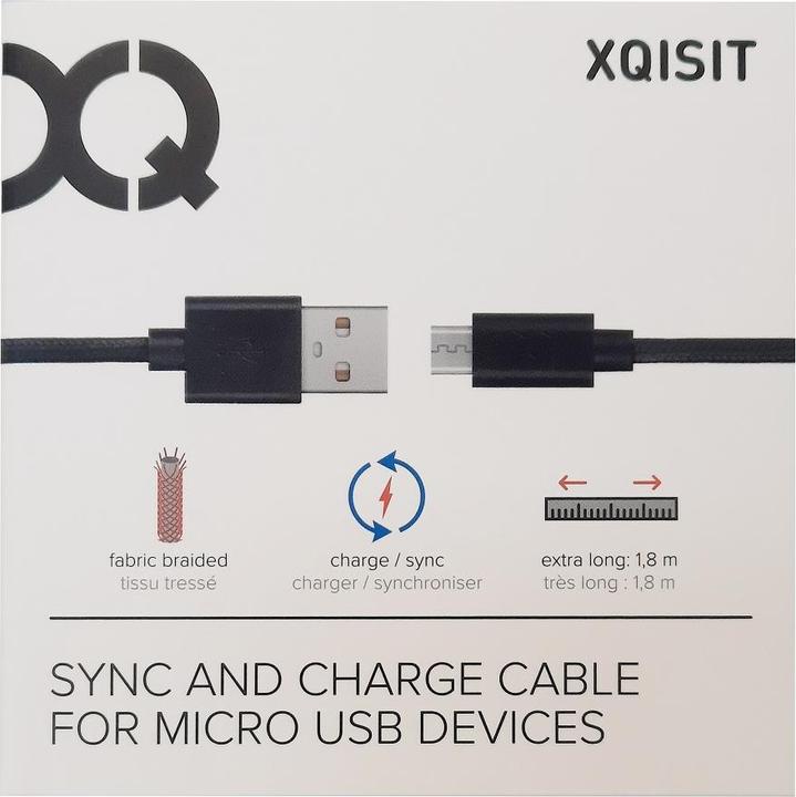 Actual product image Xqisit microUSB (1.80 m, USB 2.0)