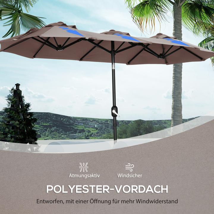 Image du produit Outsunny Parasol double face avec toit anti-vent (1.47 m)