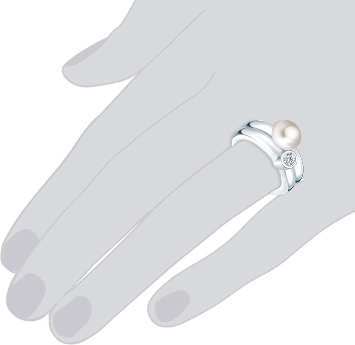 Produktbild Valero Pearls Damen Sterling Silber Zirkonia Süsswasser-Zuchtperle silber - 2218 (52, 925 Silber)