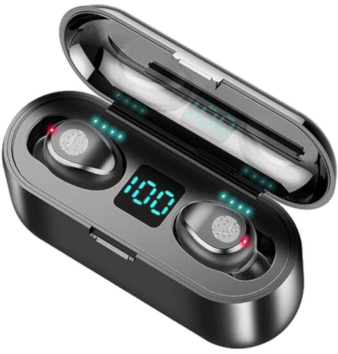 Actual product image PhoneLook Wireless Bluetooth headphones TWS F9 incl. microphone, touch control and charging case with LED (Wireless)