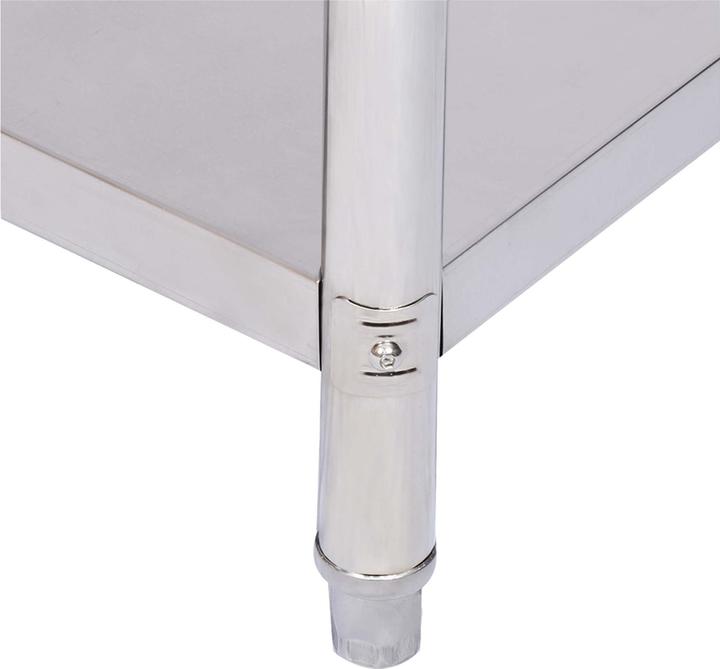 Produktbild Wiltec Edelstahl Arbeitstisch Edelstahltisch mit Ablage für Gastro 100x60x85cm