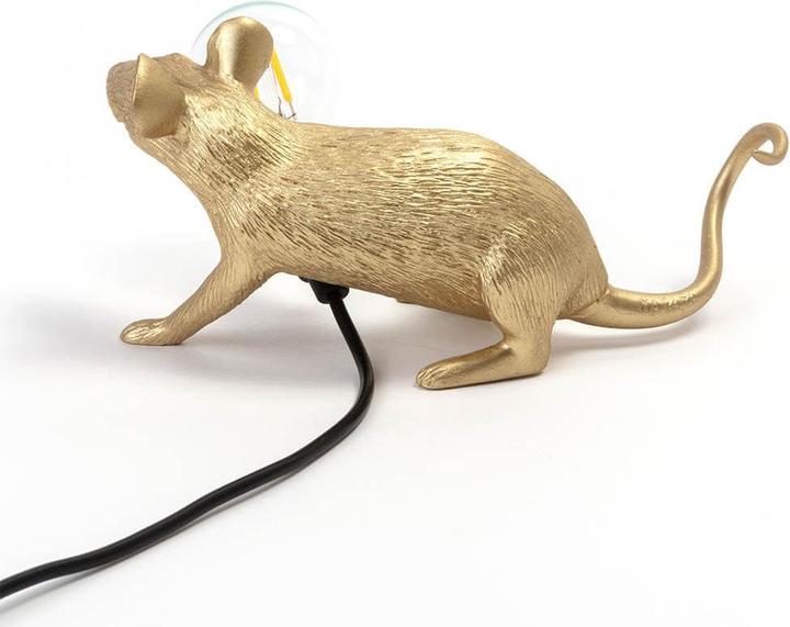 Actual product image Seletti Mouse Lamp Lop Lying Down Table Lamp Gold (90 lm, E14)