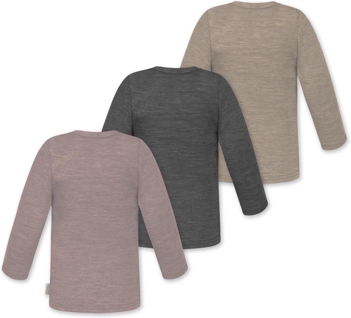 Actual product image Normani 3-pack baby merino longsleeve "Taupo" - 9475 (86)
