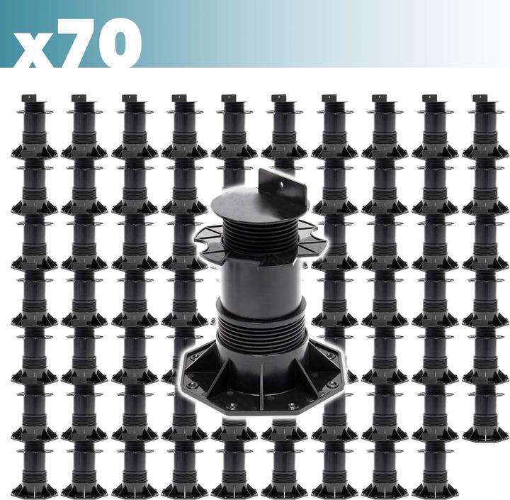 Produktbild XPOtool Set 70x Stelzlager Terrassen 2700kg 137-215mm Stellfüsse höhenverstellbar (70 x)