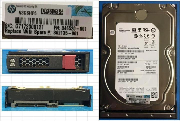 Image du produit HPE HDD 4TB 6G 7.2K LFF SATA MDL (4 To, SATA)