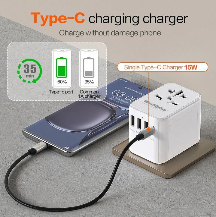 Actual product image Worldplug Multiplug adapter