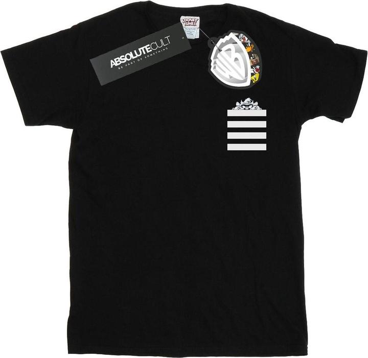 Actual product image Looney Tunes Mens Taz Stripes Faux Pocket T-Shirt (S)