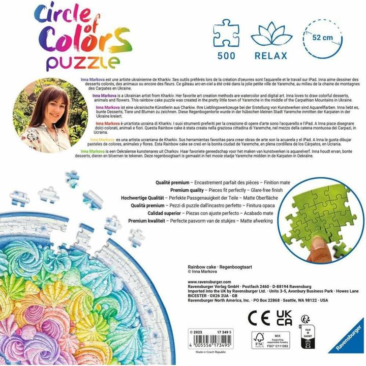 Produktbild Ravensburger Circle of Colors Rainbow Cake (500 Teile)