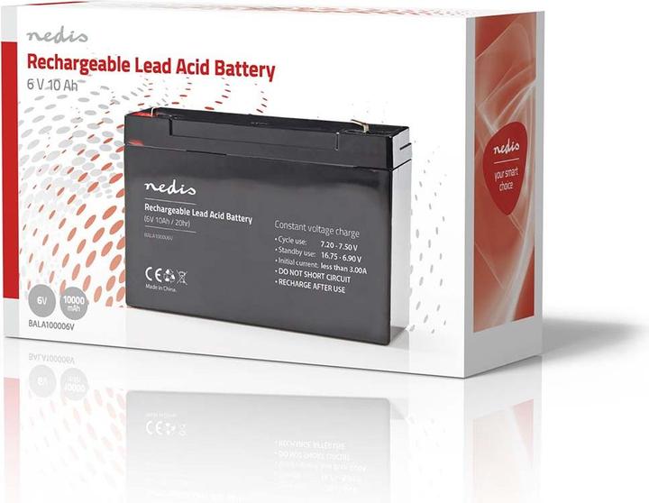 Actual product image Nedis Rechargeable maintenance-free lead battery - Voltage: 6 V - Battery capacity: 10000 mAh - 151 (6 V, 10000 Ah)
