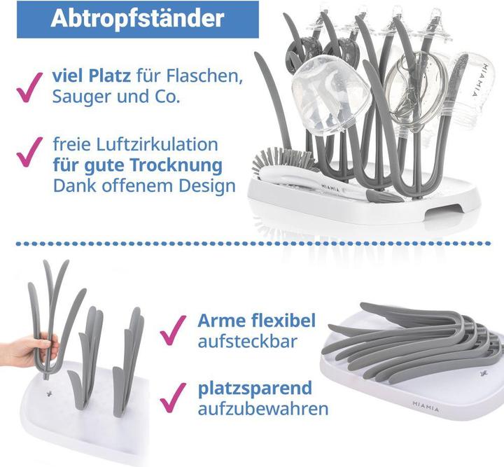 Produktbild MiaMia Babyflaschen 13-tlg. Starter-Set / Flaschen-Set - 6 PP-Flaschen (140 ml)