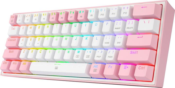Image du produit Redragon Klawiatura K617 Fizz (K617-RGB rose) (US, Filaire)