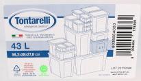 Tontarelli 43 l storage box with trans combi lid (59 x 39 x 28 cm, 43 l)