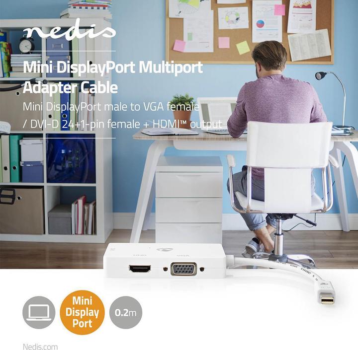 Actual product image Nedis Displayport adapter| Mini DisplayPort| DVI-D 24+1-pin socket HDMI VGA (Mini DP)