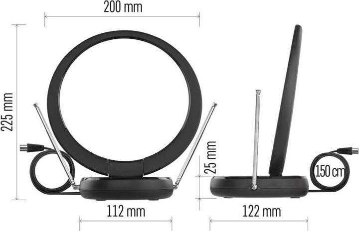 Image du produit Emos Antenne intérieure CITY RING-C500, filtre DVB-T2, DAB, LTE/4G/5G (Antenne d'intérieur, DVB-T / -T2)