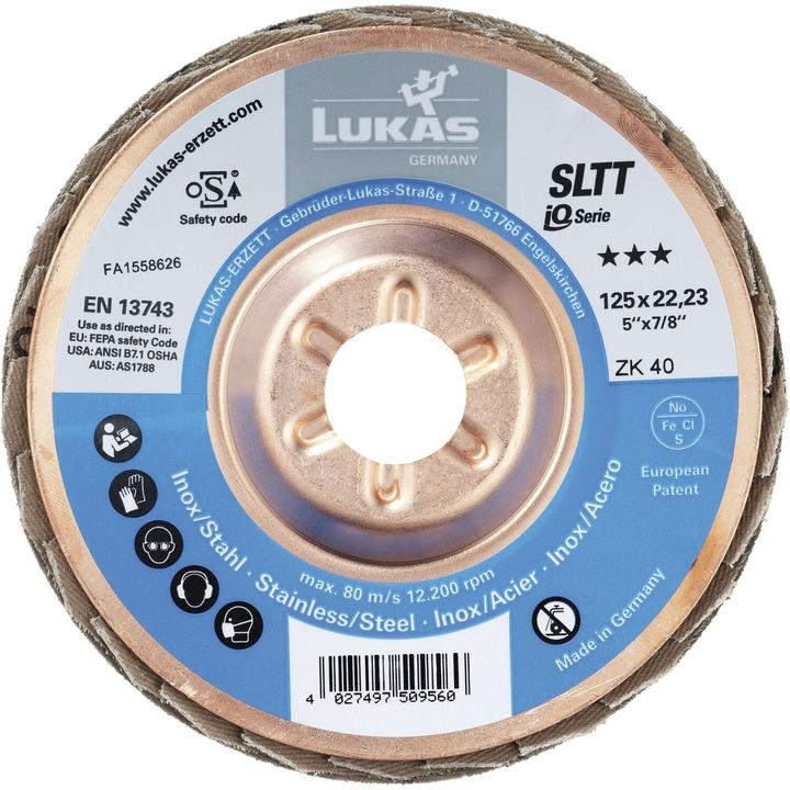 Image du produit Plateau à lamelles SLTT 125 Grain 40 Corindon zirconien Support acier UE : 10 (40)