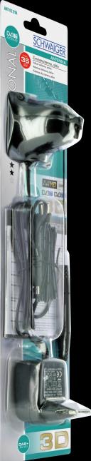 Image du produit Schwaiger Antenne HD à tige (Antenne d'intérieur, 35 dB, DAB/DAB+, DVB-T / -T2)