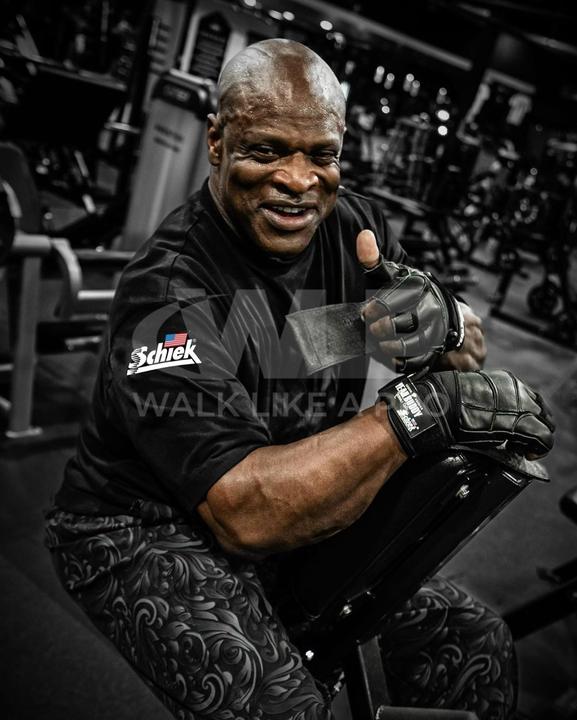 Actual product image Schiek Ronnie Coleman Leather Lifting Gloves Black (M)