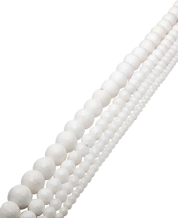 Actual product image Leyda Faceted White Jade Strand