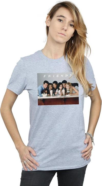 Actual product image Friends Womens/Ladies Group Photo Milkshakes Cotton Boyfriend T-Shirt (L)