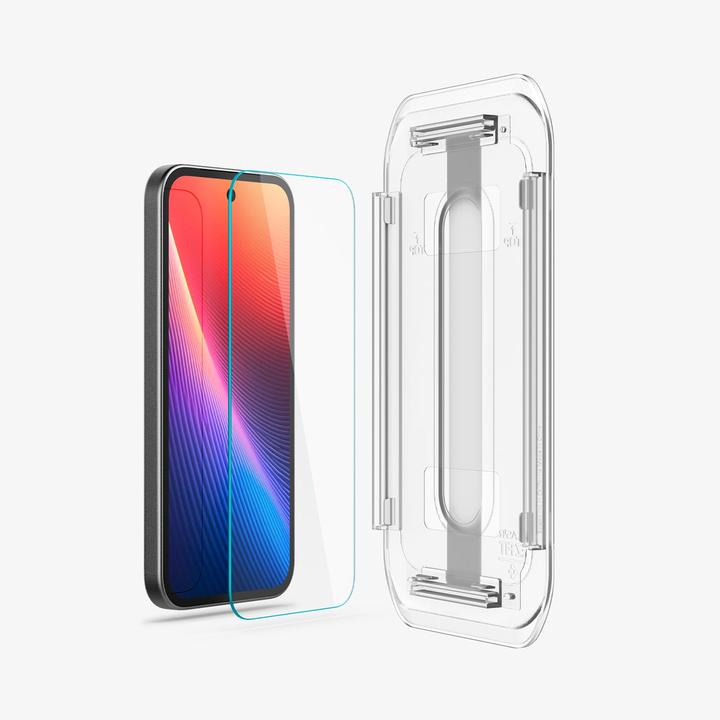 Image du produit Spigen EZ Fit Gehärtetes Glas Clear Displayschutzfolie mit Einbaurahmen Google Pixel 9a (2 pièce(s), Google Pixel 9a)