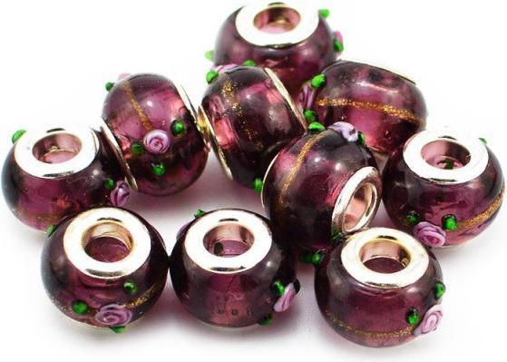 Immagine prodotto Hermex Perla di vetro placcata argento 925 - Viola argenteo (Argento 925, Vetro)