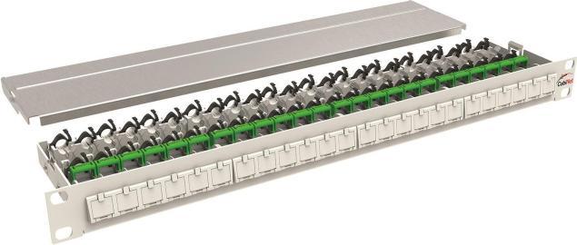 Produktbild Cobinet 126226 Verteilerfeld RJ45-TL, 19 24x Kat. 6A 500MHz RAL 7035 1