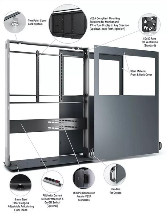 Immagine prodotto DSS Stele Landscape per interni, schermo da 43", nero