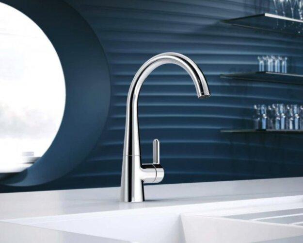 Actual product image Hansa HANSADESIGNO Style kitchen mixer tap, low pressure, chrome, 219mm projection