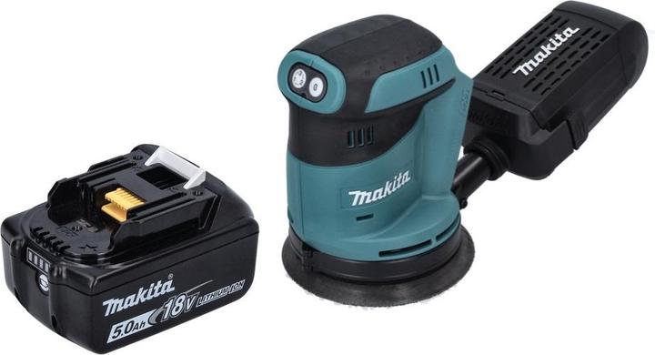 Produktbild Makita DBO 180 T1 Akku Exzenterschleifer 18 V 125 mm + 1x Akku 5,0 Ah - ohne Ladegerät (Exzenterschleifer)