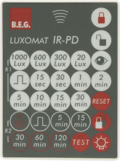 Produktbild BEG Luxomat Fernbedienung 92160 für PD1, PD2, PD4, PD5, Indoor 180M