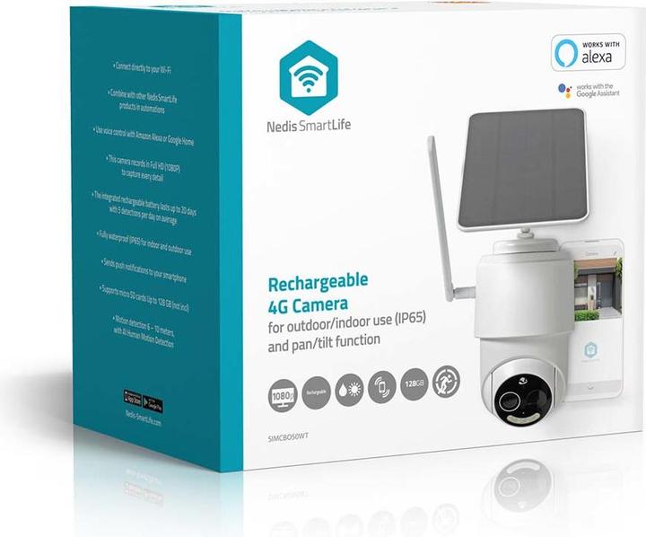 Immagine prodotto Nedis SmartLife Outdoor Camera | 4G | Full HD 1080p | Pan tilt | IP65 | Cloud Storage (opzionale) / micr (1920 x 1080 Pixels)