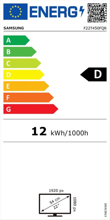Energie-Label Samsung LF22T450FQRXEN (1920 x 1080 Pixel, 22")
