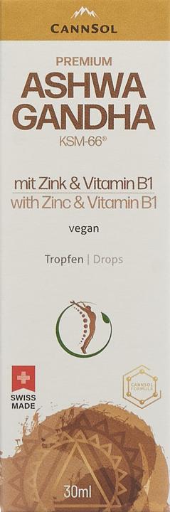 Produktbild Cannsol Premium Ashwagandha KSM-66 mit Zink und Vitamin B1 Tropfen (1 Stück, Öl)