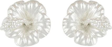 Produktbild Steinkult Ohrringe versilbert "Hibiskus Fleur" (Messing Sterling versilbert)