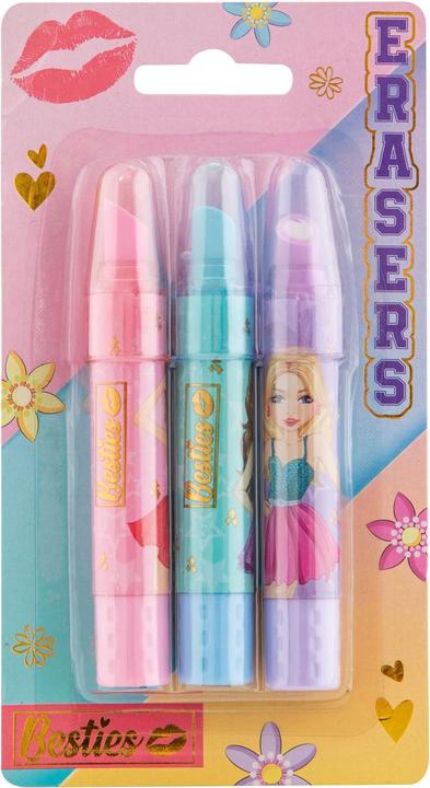 Besties Lippenstift-Gummi, 3 Stück.