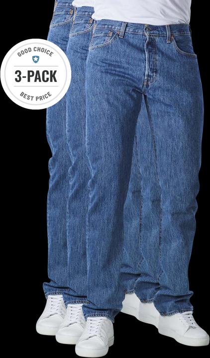 Actual product image Levis 501 Jeans Straight Fit stonewash 3-Pack (W34/L36)