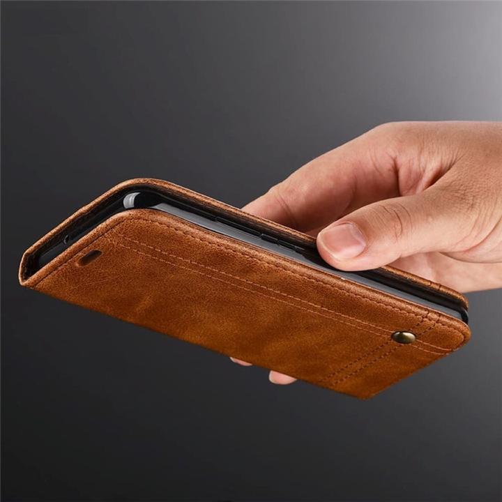 Produktbild König Design Sony Xperia XZ2 Compact Handy Hülle Schutz Tasche Case Flip Cover Wallet Braun (Sony Xperia XZ2 Compact)