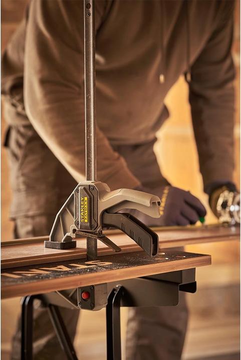 Actual product image Stanley Workmate with bamboo worktop and dual working height, loadable up to 250kg (50.50 cm, 54 cm)