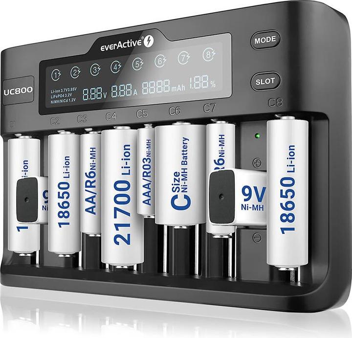 Immagine prodotto Everactive UC800 (1 pz., C, 9V Block, AAA, AA, Caricabatterie senza batteria)