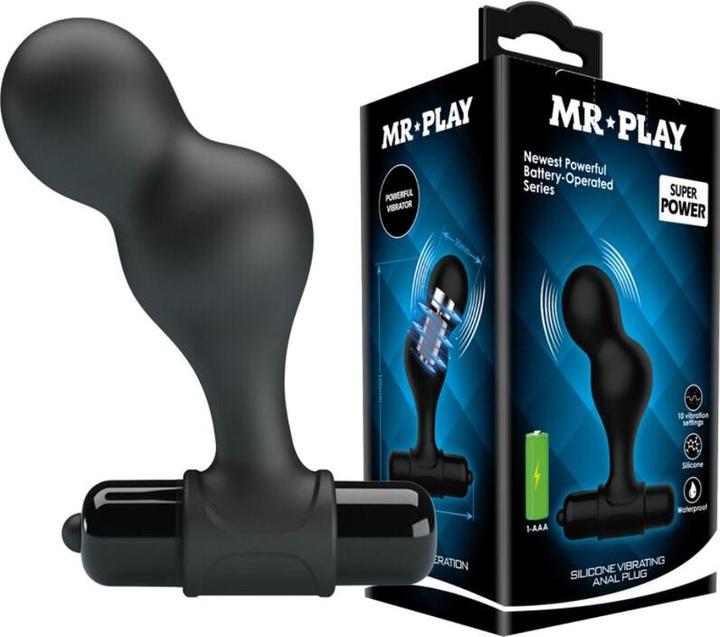 Actual product image Mr. Play Mr Play - Vibrating Silicone Anal Plug Black