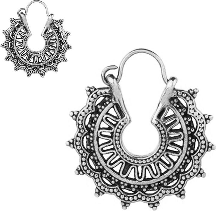 Produktbild Star Piercing Ohrring silber Blume mit Sonne (ohne Messing, Titan G23)